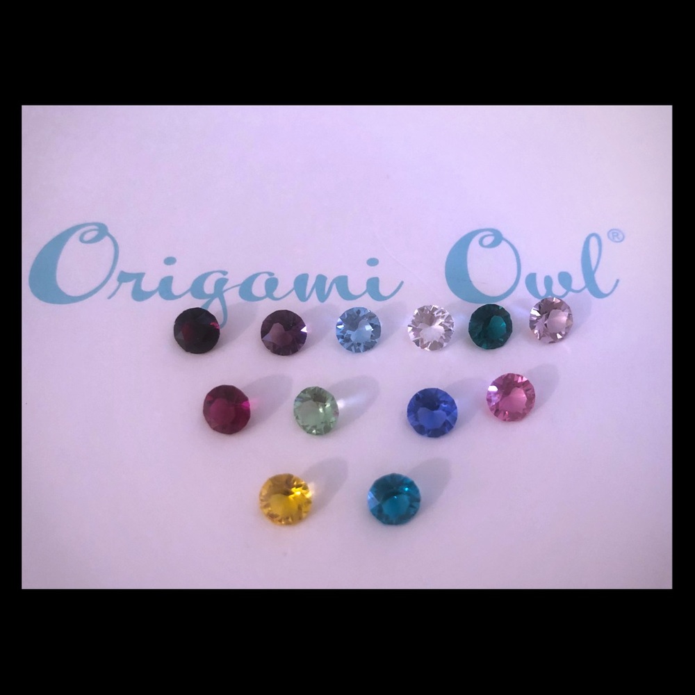 Origami Owl Swarovski Crystal Birthstone Charm Set